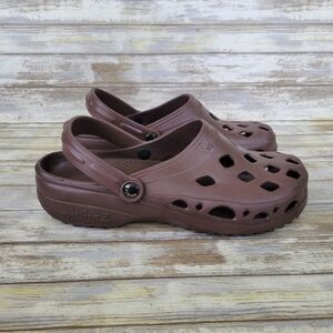 NWOT NothinZ EVA Slip-On Vented Clogs Water Shoes Sandals Men's Size 13 Brown